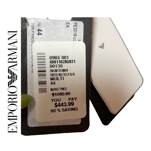 EMPORIO ARMANI Tweed Multicolored Dress Size Medium 44 - Picture 6 of 11